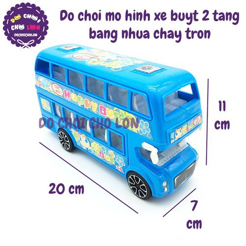 Đồ chơi mô hình xe buýt 2 tầng bằng nhựa chạy trớn - vt35cb
