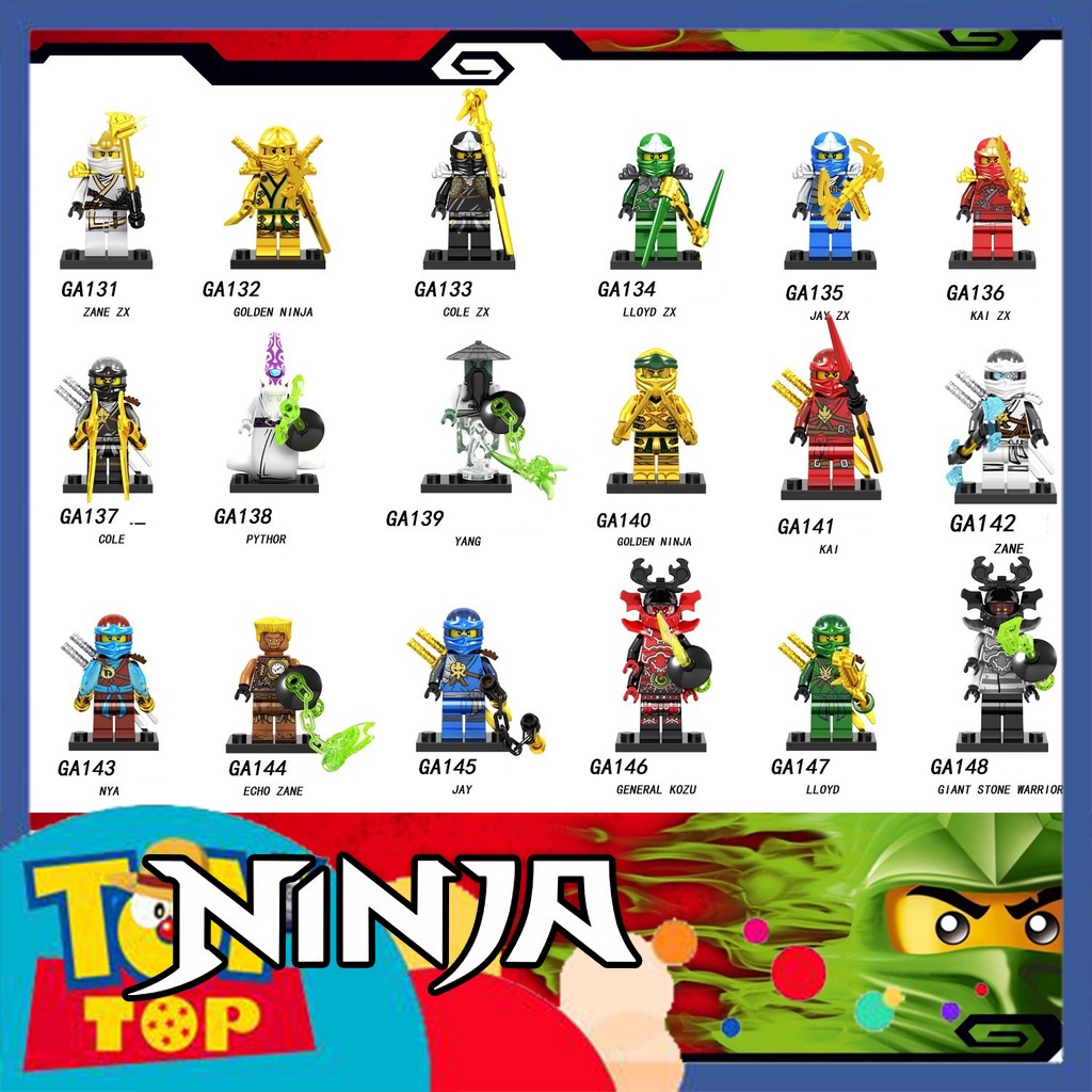 [Một con] Đồ chơi lắp ghép Ninja : Minifigure Ninjago nhân vật Kai Lloyd Zane Jay Cold ZX , Golden hãng PRCK