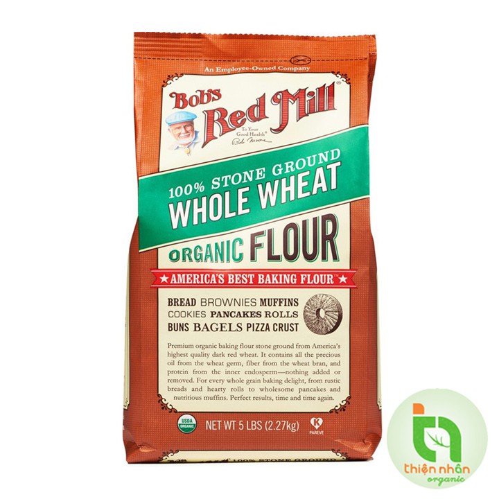 Bột mì nguyên cám hữu cơ Bob's Red Mill 1.36kg/ 2.27kg - Organic Whole Wheat Flour