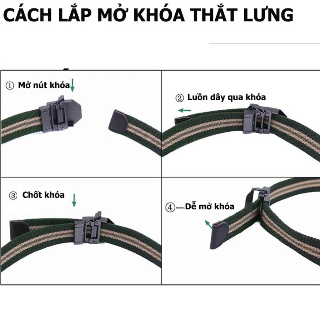 Thắt Lưng Nam Vải Bố Transformers, Dây Nịt Nam Vải Dù Khóa Chống Ghỉ Siêu Bền Thời Trang Phong Cách US ARMY
