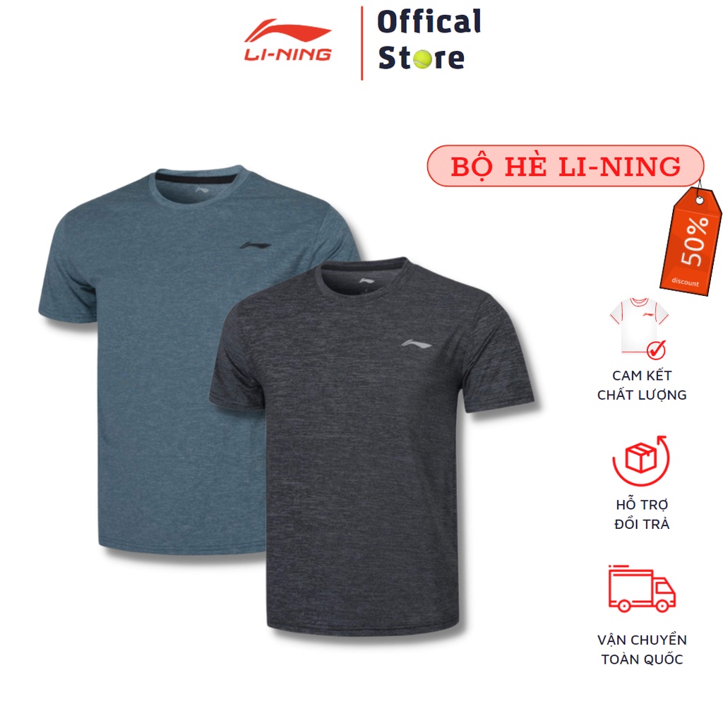 Áo thun nam Lining cổ tròn 🔥 SALE SỐC 🔥 Áo thể thao nam Lining chất vải cao cấp co giãn 4 chiều phù hợp cho tập luyện