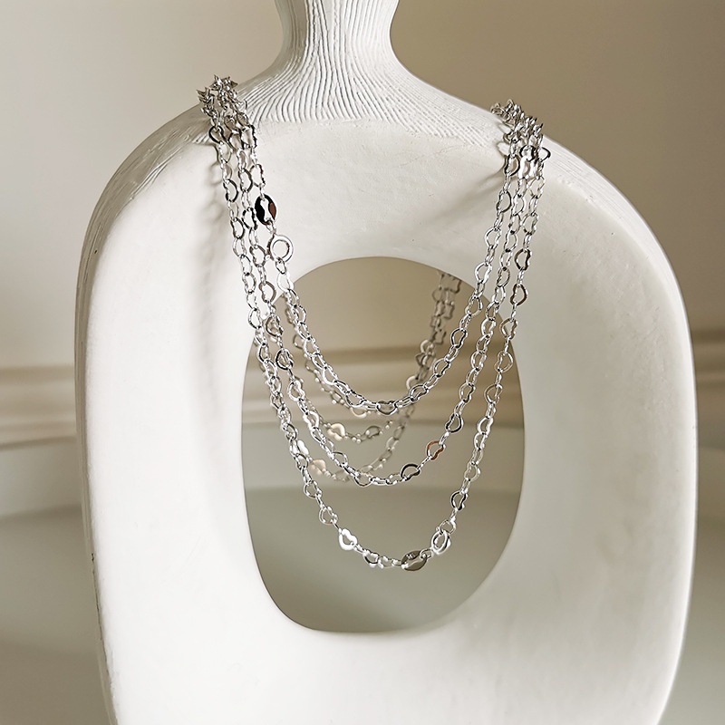 Dây chuyền tình yêu 【Còn hàng】 Dây chuyền vàng 18K S925 Vòng cổ bạc Hình trái tim nhỏ thời trang Trang sức mạ vàng Quà tặng miễn phí dị ứng