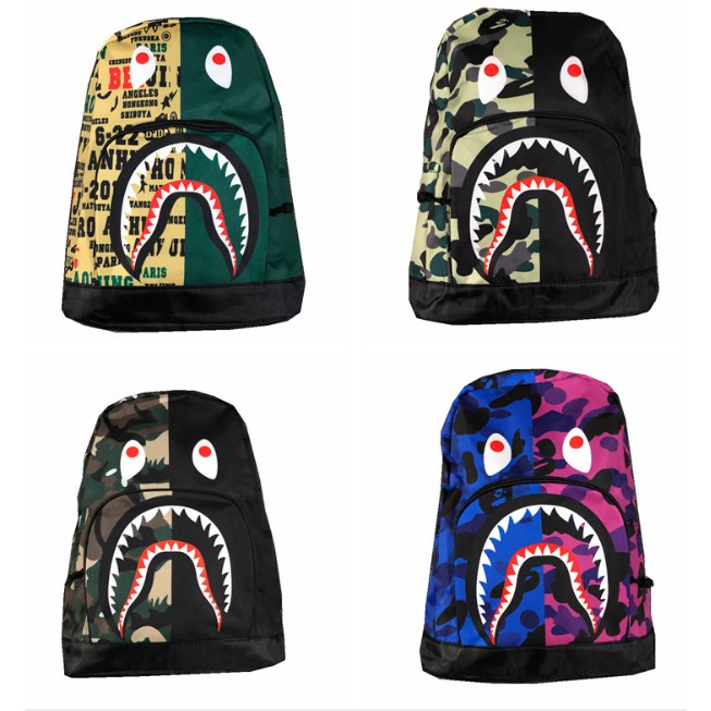 BAPE A BATHING APE Ba Lô Hình Cá Mập Cá Tính Cho Nam Nữ