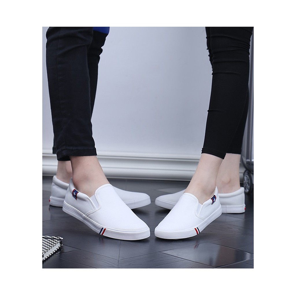 Giày Slip-On Lười Nữ Vải Cotton