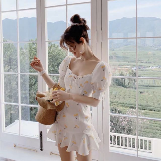 đầm cherry đuôi cá kèm quần voan lụa 2 lớp[siêu hot mua hè kèm video] | BigBuy360 - bigbuy360.vn