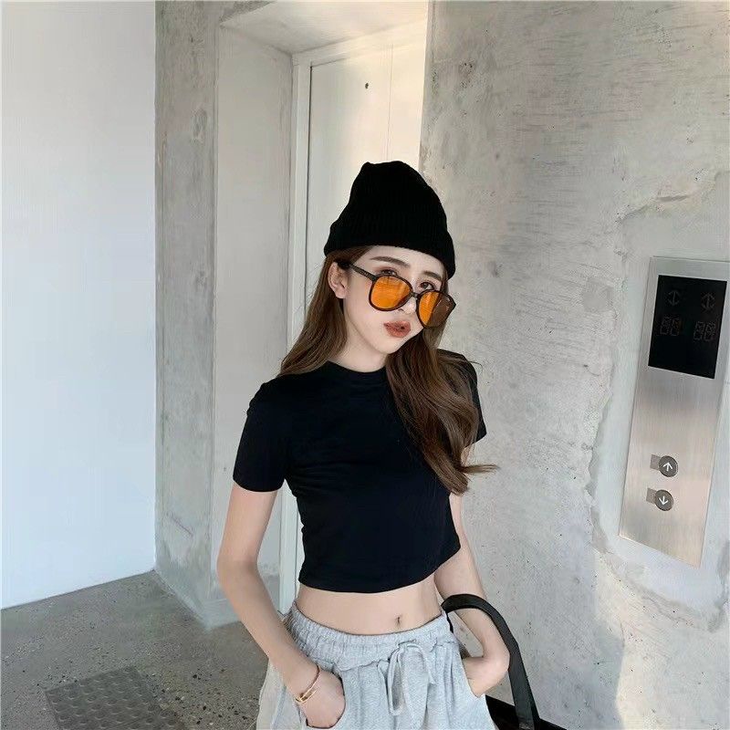 Áo Thun Croptop chất dày dặn thoáng mát ôm body hàng loại 1 quảng châu-1111