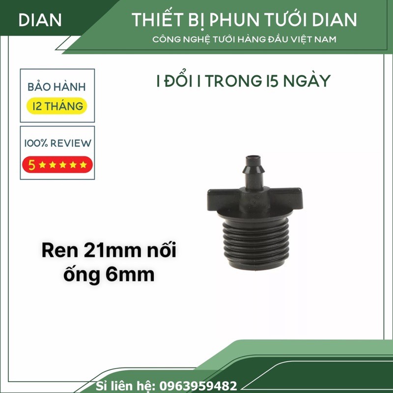 Đầu nối chuyển ren 21mm sang ống 6mm