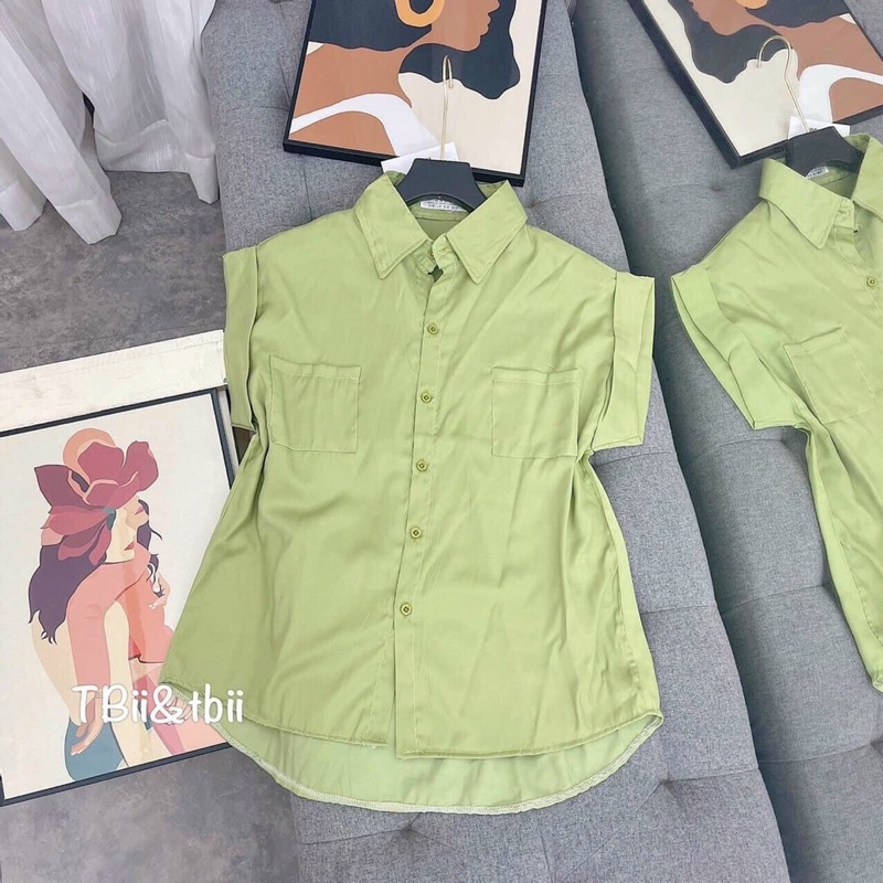 Áo sơ mi nữ kiểu tay gập nhiều màu chất vải Kate FreeSize dưới 53kg cài cúc trước (Bảo An Hot) | BigBuy360 - bigbuy360.vn