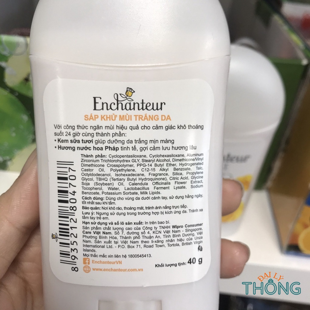 Lăn nách nữ trắng da Enchanteur White Charming 50ml/ Sáp khử mùi Enchanteur 40g/ Phấn thơm khử mùi 50g