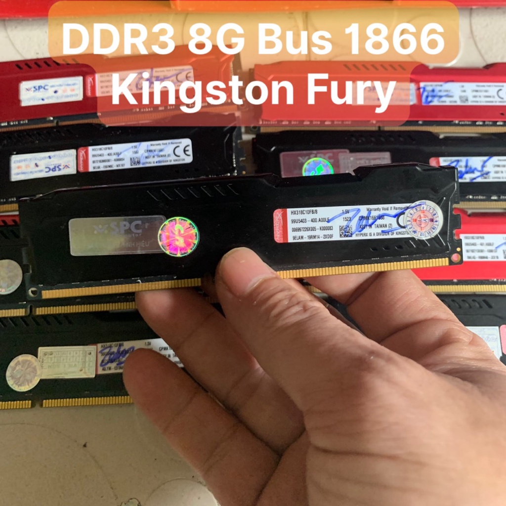 Ram 8G - DDR3 - Bus 1866 Kington Fury Chình Hãng Tản Nhiệt - Vi Tính Bắc Hải