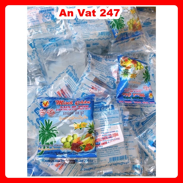 Bịch 22 Gói Thạch Dừa Minh Châu Thạch Rau Câu Ngon Dai Hấp Dân Giá Rẻ