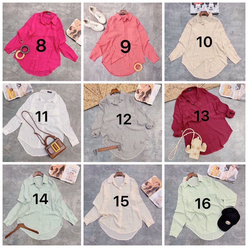 [Hàng Cao Cấp] Áo sơ mi nữ chất đũi form rộng full màu qc mặc đi học đi chơi đều được | BigBuy360 - bigbuy360.vn