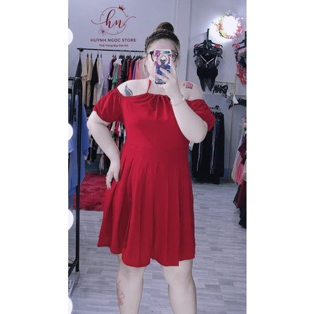 𝗕𝗜𝗚 𝗦𝗜𝗭𝗘 𝙷𝚘𝚝 Đầm Jum Cổ Yếm Xếp Ly 𝟲𝟬-𝟵𝟱𝗸𝗴