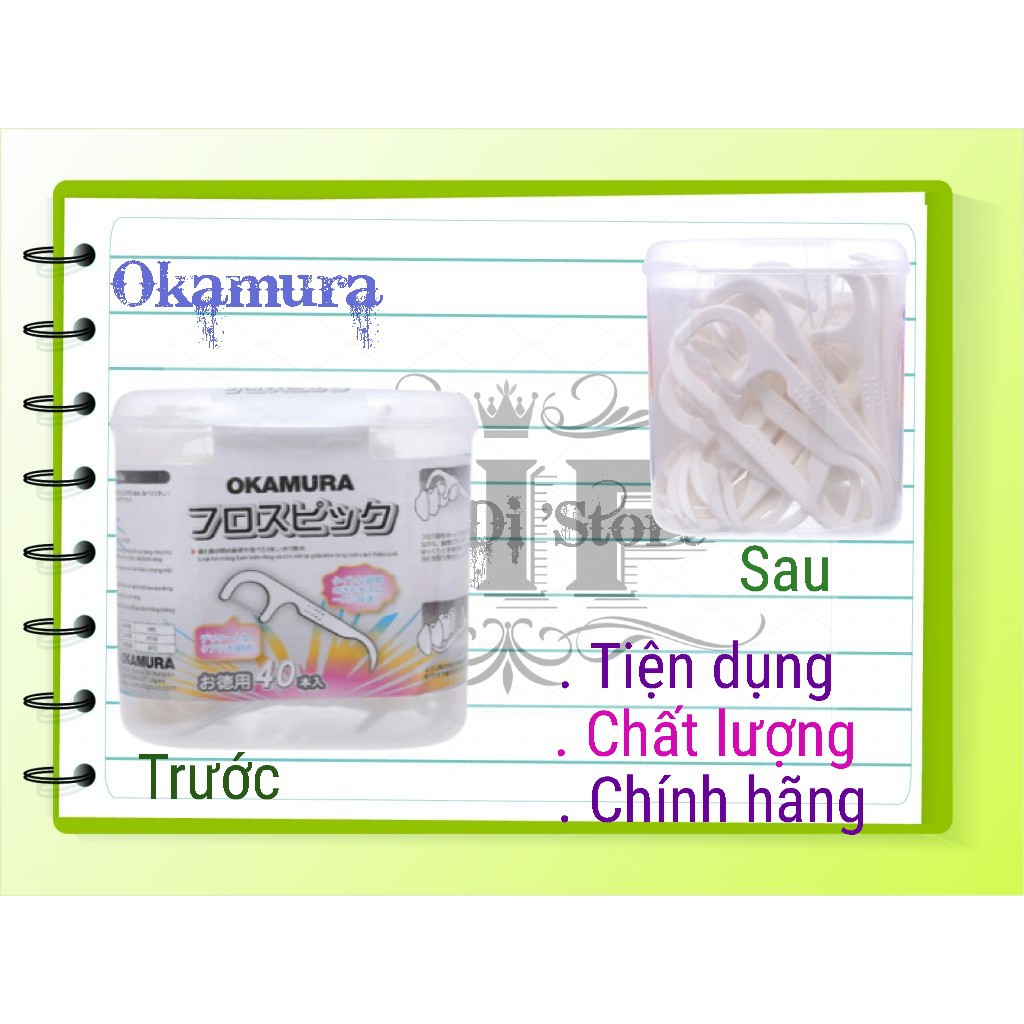 Okamura Hộp tăm chỉ nha khoa chất lượng Nhật Bản 40 cây