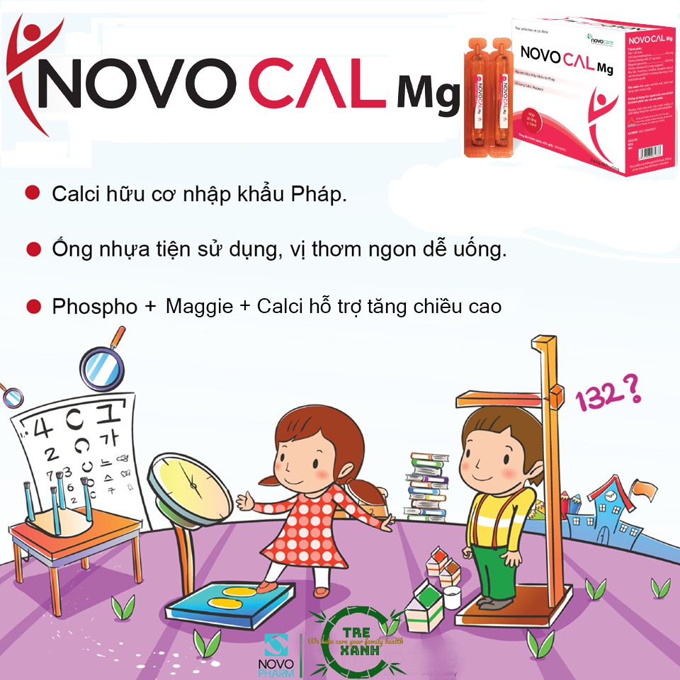 NOVOCAL MG 10ml Ống uống bổ sung CANXI, MAGIE HỮU CƠ không lo táo bón , sỏi thận. | Thế Giới Skin Care