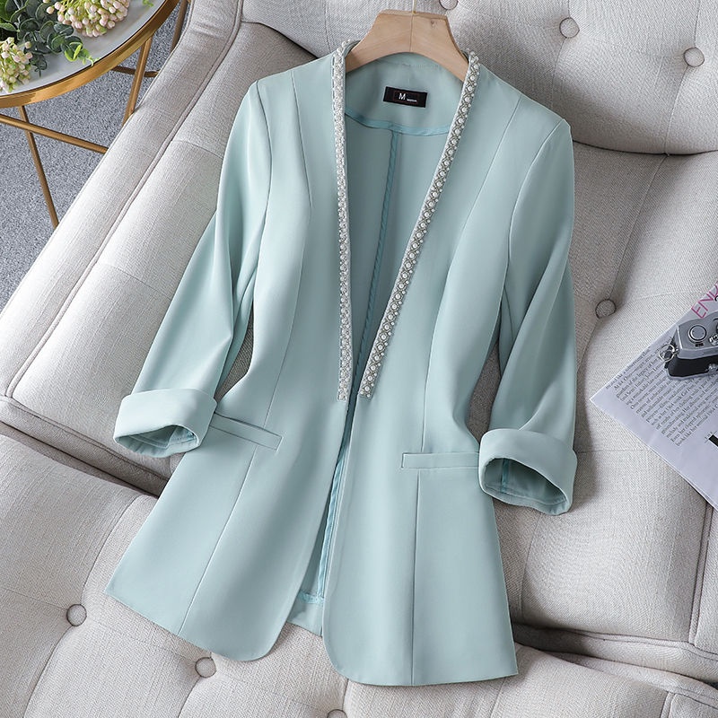 Thin suit jacket Women's Spring and Summer New large size Fat MM Minority Design Foreign style Lady's suit blouse