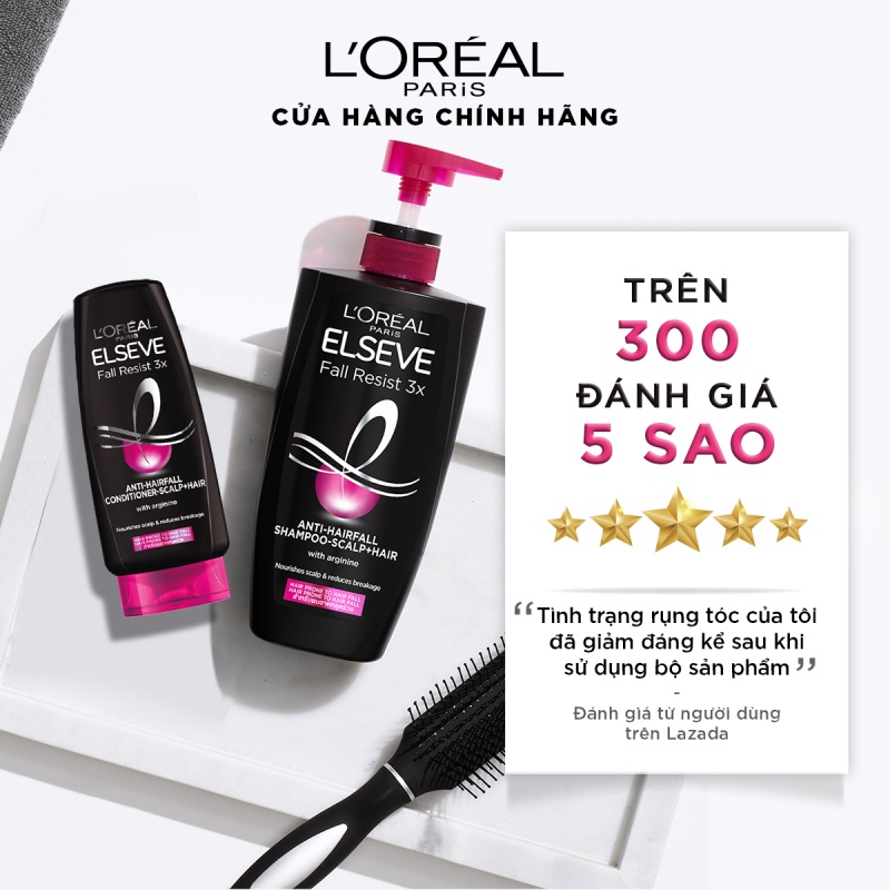 Bộ gội xả ủ ngăn gãy rụng tóc L'Oreal Paris Elseve Fall Resist 3X