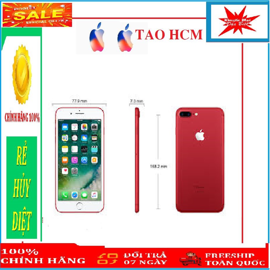 [Chính hãng] Điện thoại iPhone 7 Plus 64GB, Bản Quốc tế, mới 99%, Đủ màu Gold/Hồng/Bạc/Đỏ.