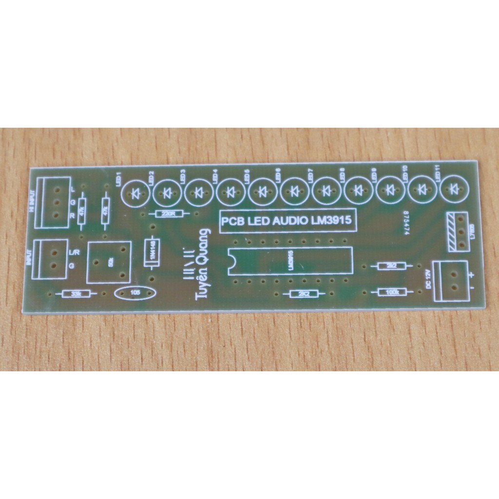 Com Bo PCB Mạch Led Nháy Theo Nhạc LM3915 Phíp Sợi Thủy Tinh - 2 Cái