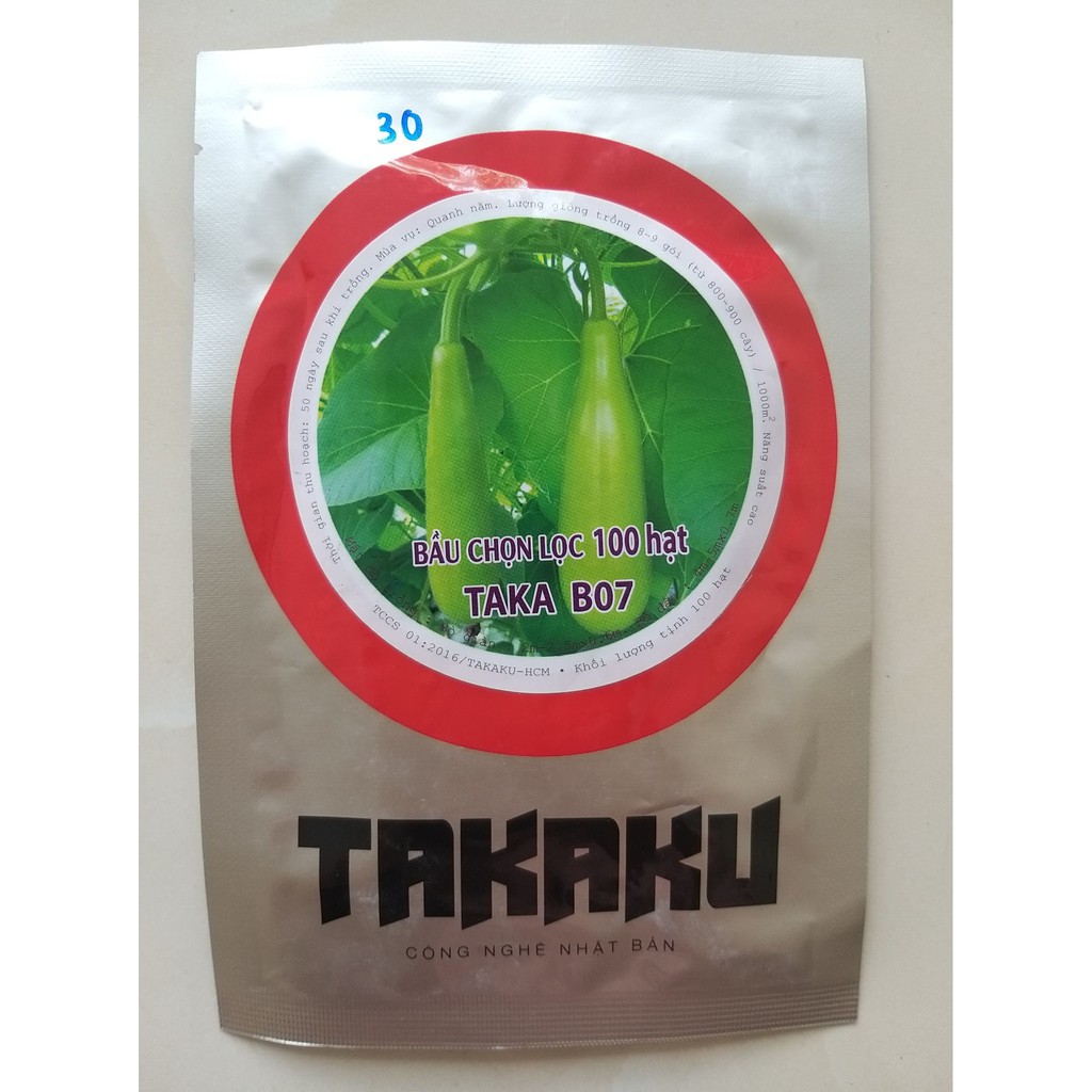 Hạt giống bầu chọn lọc 100 hạt TAKA B07 Takaku