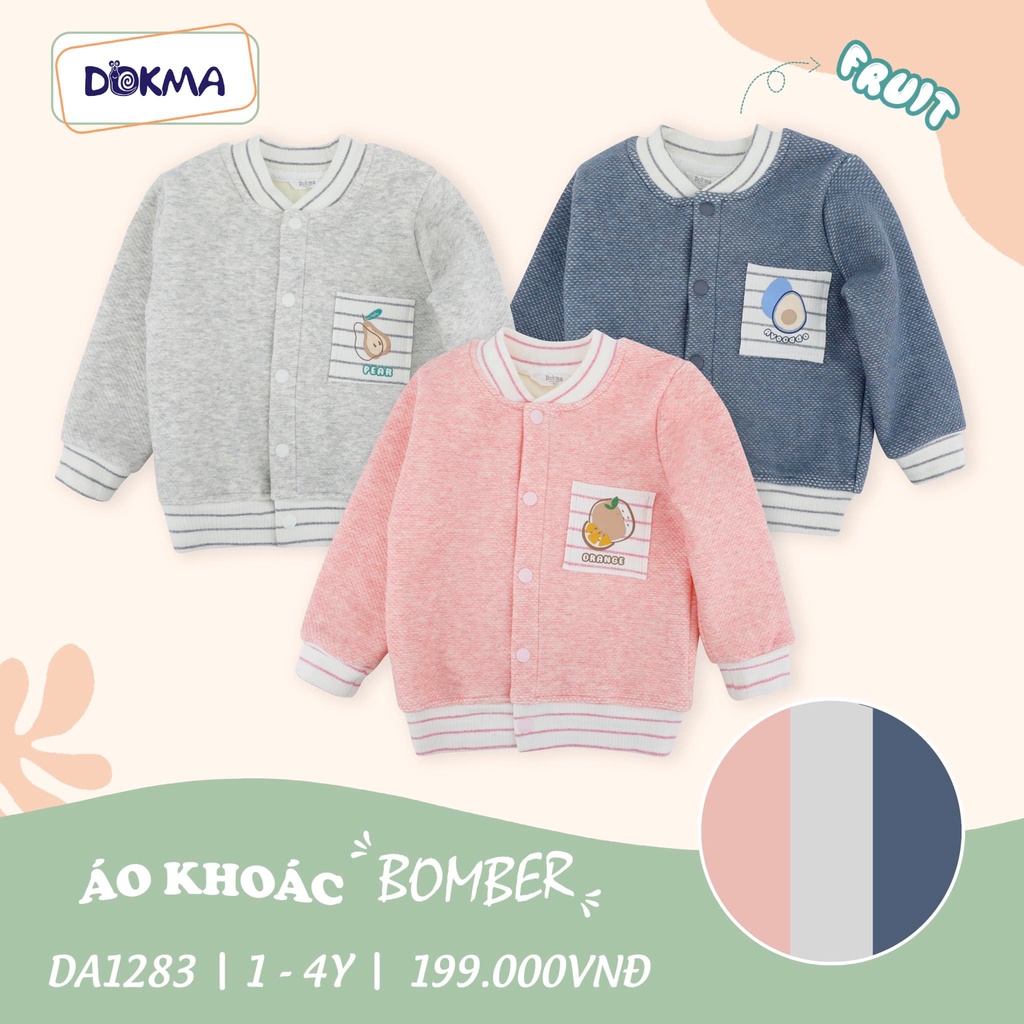Áo khoác Bomber lót nhung dày dặn Dokma