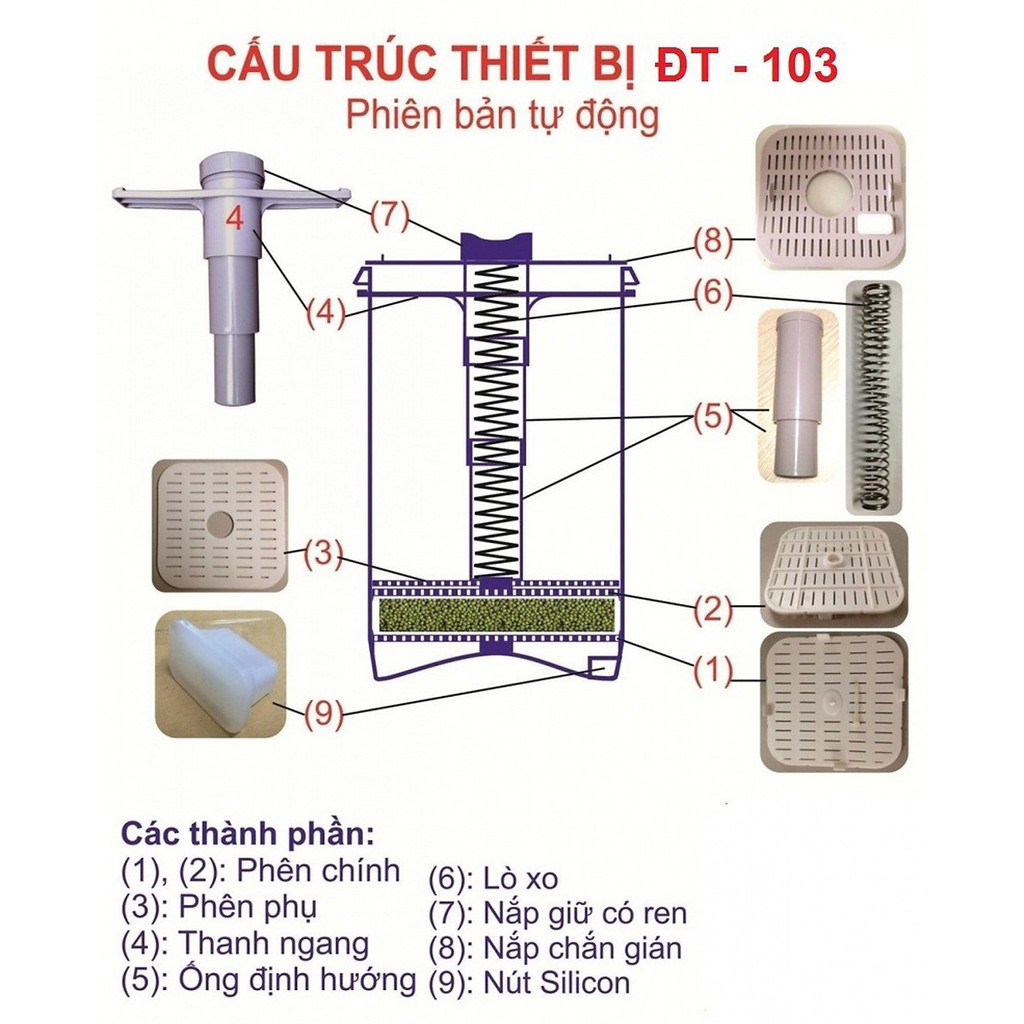 Máy làm giá đỗ đa năng tự động tại nhà DT-103, giá thành rẻ mà hiệu quả cao