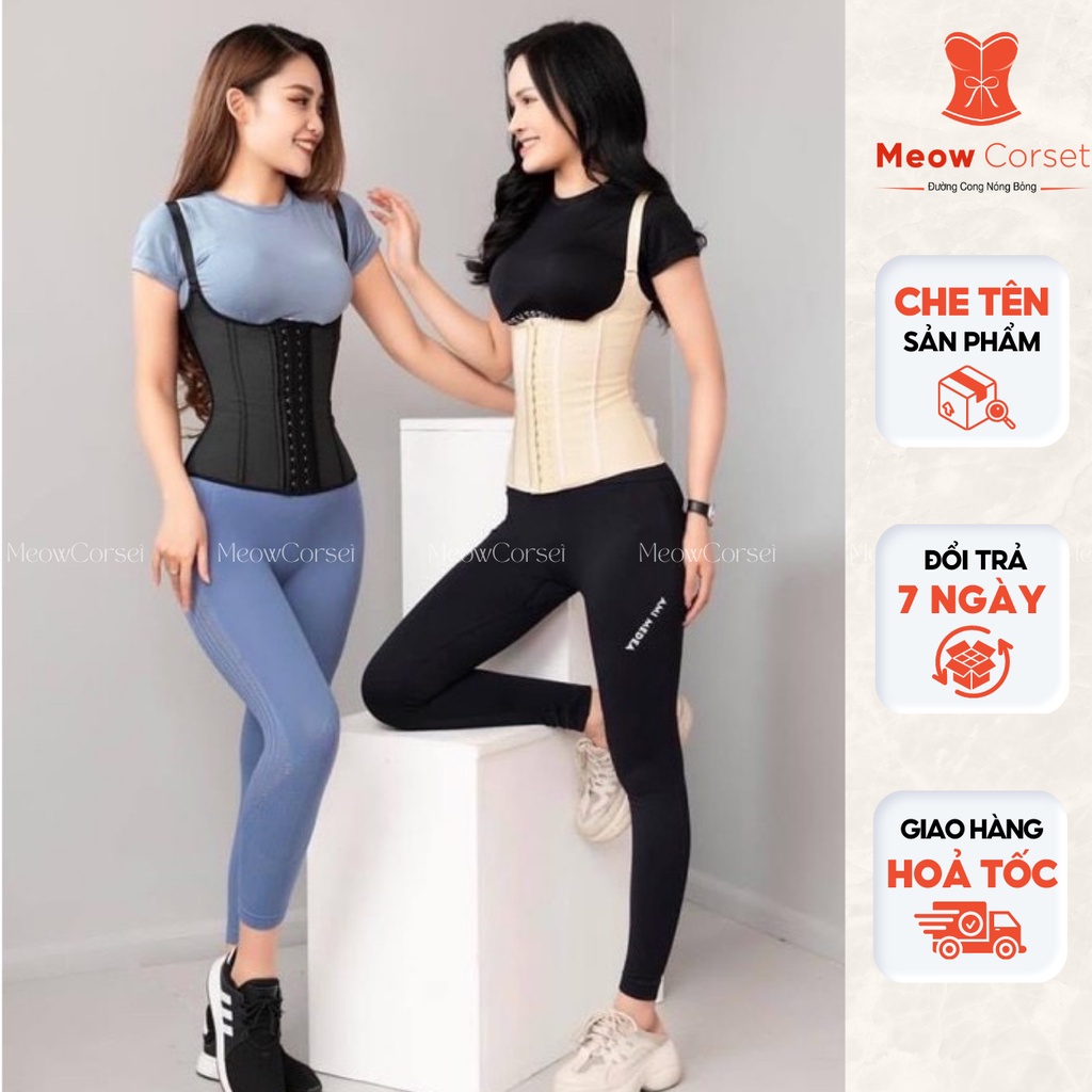 Đai gen gile latex Hi Lạp 25 xương thông hơi cao su non cao cấp [MEOW Corset]