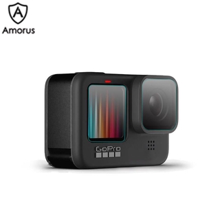 Set 3 Màn Hình Kính Cường Lực Amorus Siêu Trong Suốt Bảo Vệ Ống Kính Cho Gopro Hero 9
