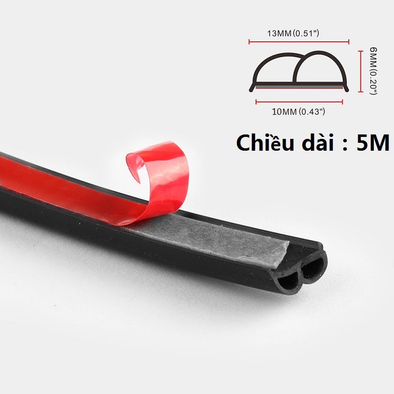 5M Ô tô chống thấm và cao su Dải B Hình dạng Cao su cách âm Cửa xe Cao su Con dấu Dải chống
