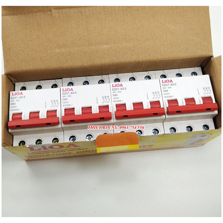 Aptomat Tự động LiOA 3P 40A - 100A Dòng Cắt 4.5kA - Chính hãng