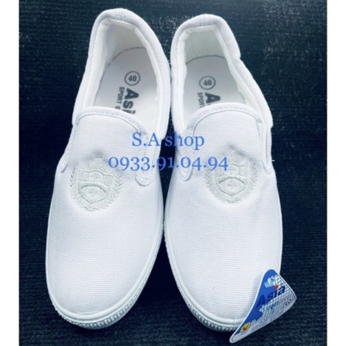 Giày thể thao xỏ/lười TRẮNG NAM ASIA