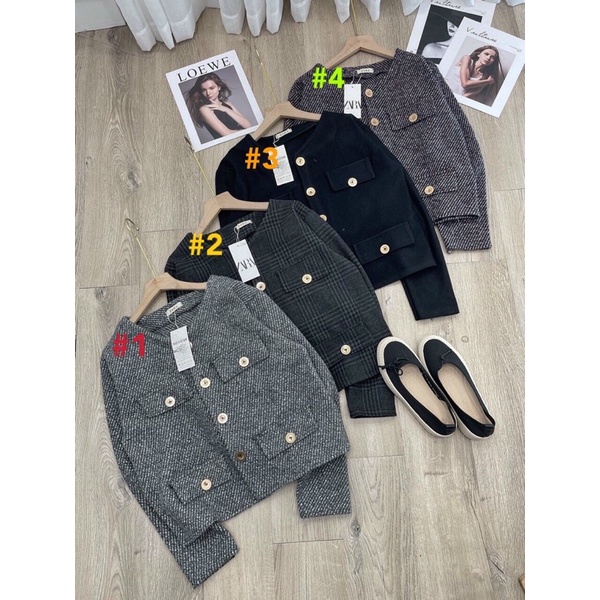 Áo khoác dạ nữ TWEED 4 màu, cổ tròn chất đẹp dày dặn | BigBuy360 - bigbuy360.vn