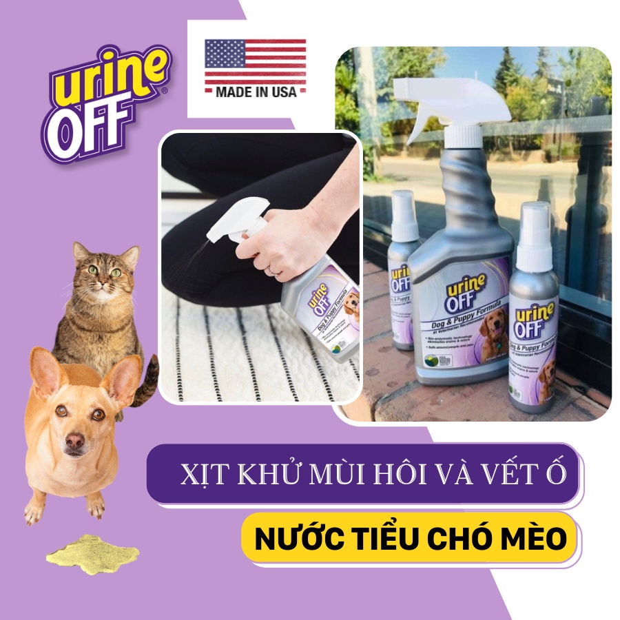 Xịt Khử Mùi Nước Tiểu, Chất Thải Chó Mèo Urine Off