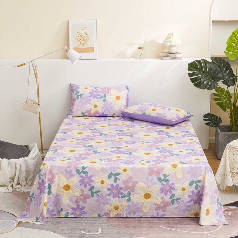 Bộ Ga Gối ❤️ ga gối cotton 100% họa tiết hoa nhí vintage phong cách Hàn Quốc đủ size đệm nhập khẩu chính hãng
