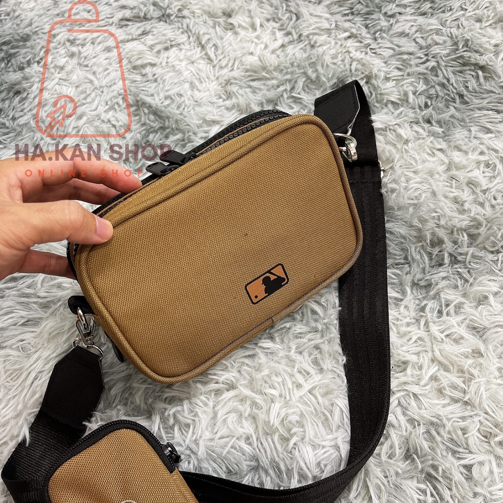 💞Túi Đeo Chéo MLB MONOGRAM JACQUARD MINI CROSSBODY BAG BROWN KÍCH THƯỚC 18CM×15CM×11.5CM