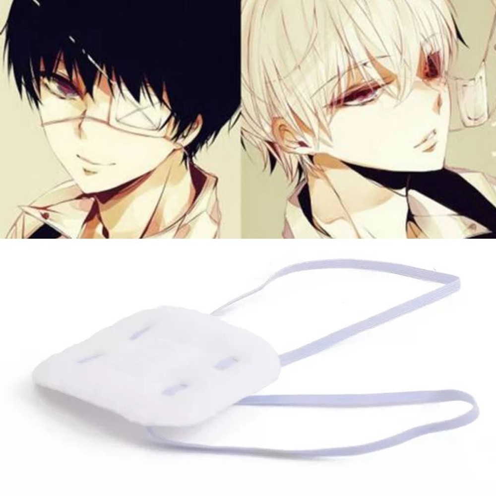 EPOCH Anime Props White Eye protection Unisex White Eye Patch Kaneki Ken Cosplay Accessory Costume Sasaki Haise Cosplay Tokyo Ghouls/Multicolor