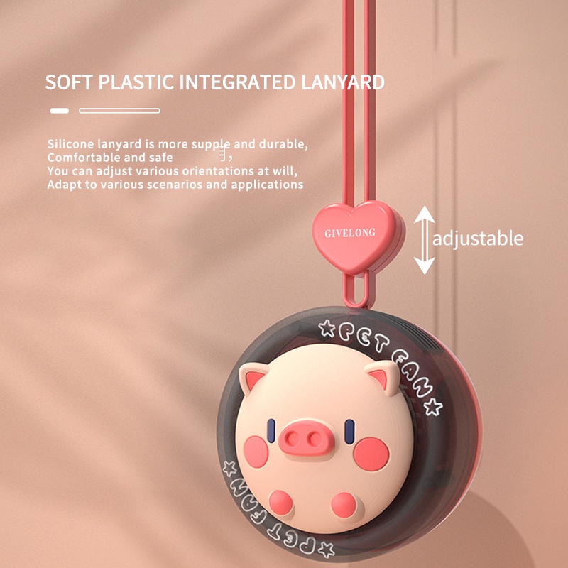 Quạt Đeo Cổ Cầm Tay Không Cánh Hoạt Hình Sạc usb Tiện Dụng