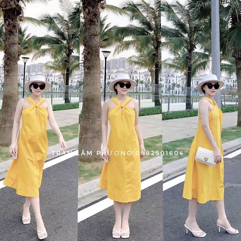 Váy xuông cổ yếm siêu hót  Chất thô đũi mềm đẹp | WebRaoVat - webraovat.net.vn