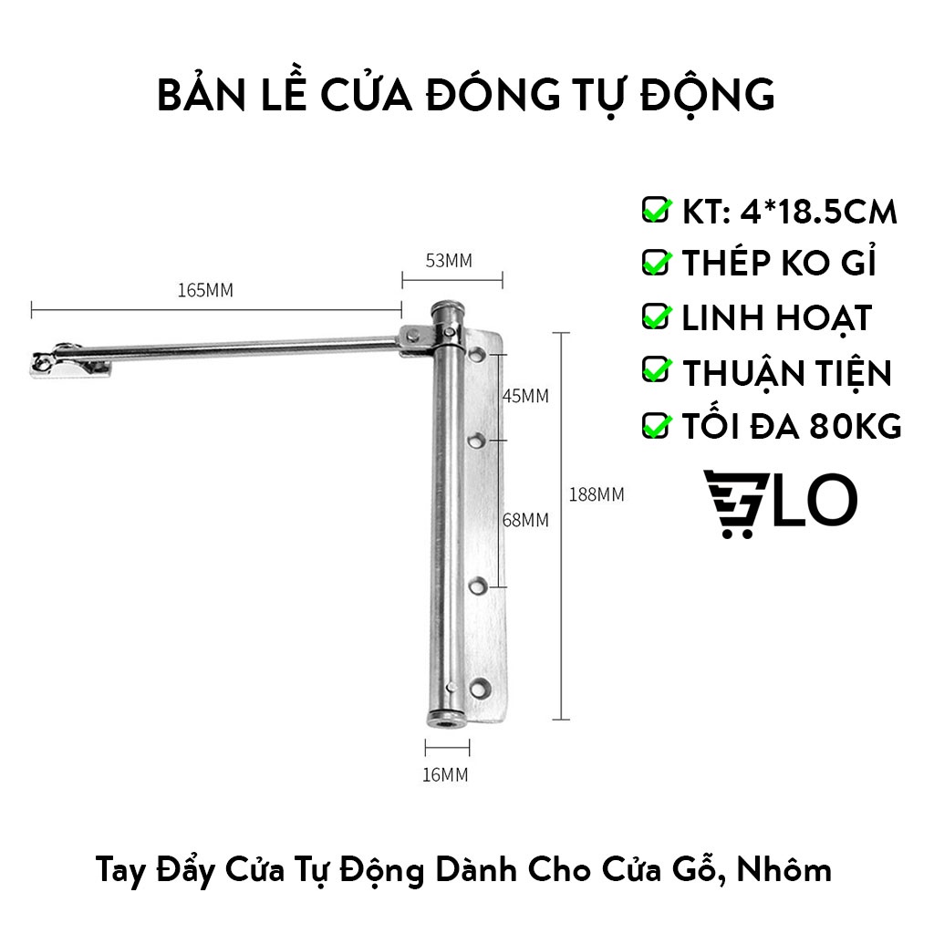 Mã LIFE25410K giảm 10000 đơn 99000 Bản Lề Cửa Đóng Tự Động, Tay Đẩy Cửa