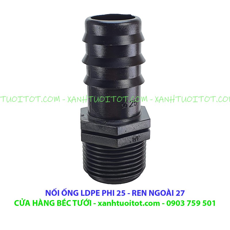 Bộ 10 NỐI 25 REN NGOÀI 27 DÙNG CHO ỐNG LDPE PHI 25