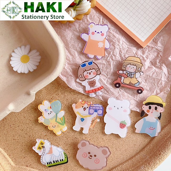 Huy hiệu cài áo balo HAKI, ghim cài áo hoạt hình cute dễ thương đáng yêu