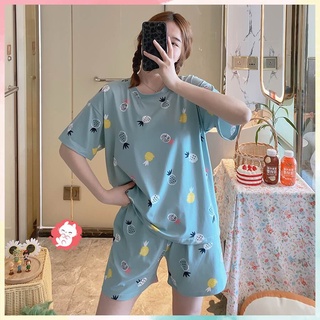 Đồ Ngủ Nữ pyjama cộc tay quần áo trẻ trung đễ thương đáng yêu
