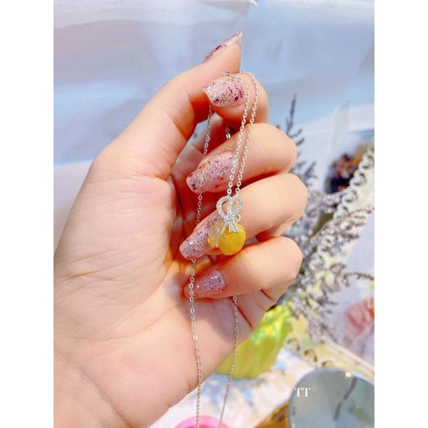 Kẹp nơ bạc ta móc mặt túi tiền