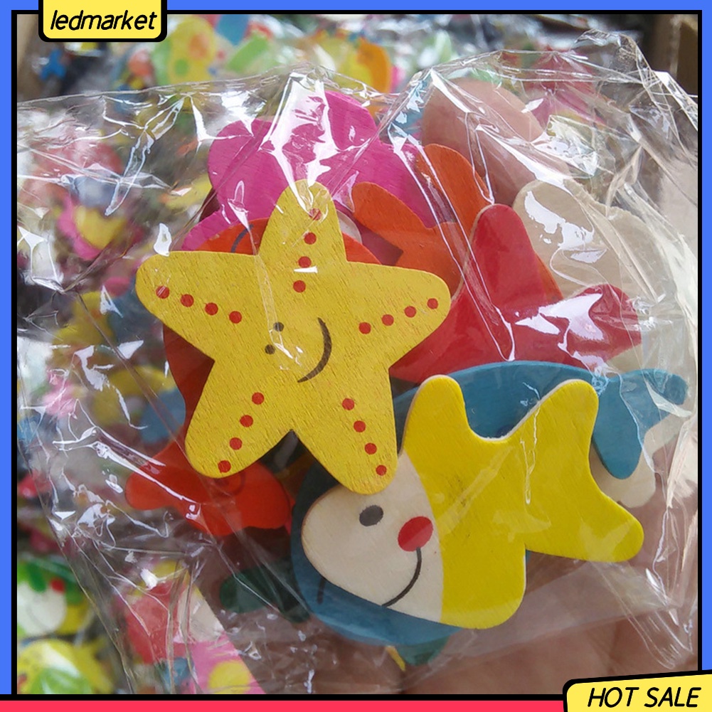 Set 12 Sticker Dán Tủ Lạnh Hình Động Vật Bằng Gỗ