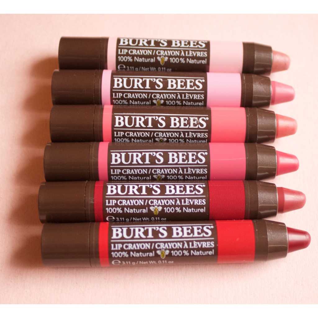 [Made in USA] Son dưỡng ẩm không chì có màu Burt's Bees lip Crayon