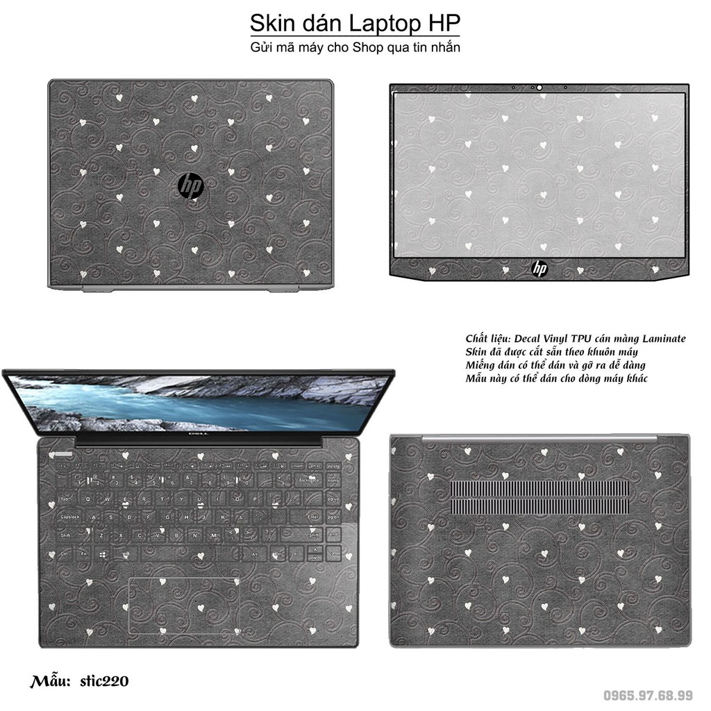 Skin dán Laptop HP in hình Hoa văn sticker _nhiều mẫu 35 (inbox mã máy cho Shop)