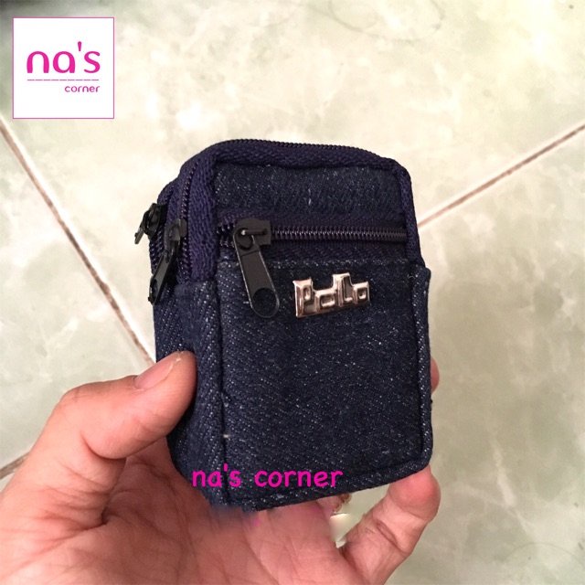 Móc khoá balo mini vải jean jeans đẹp