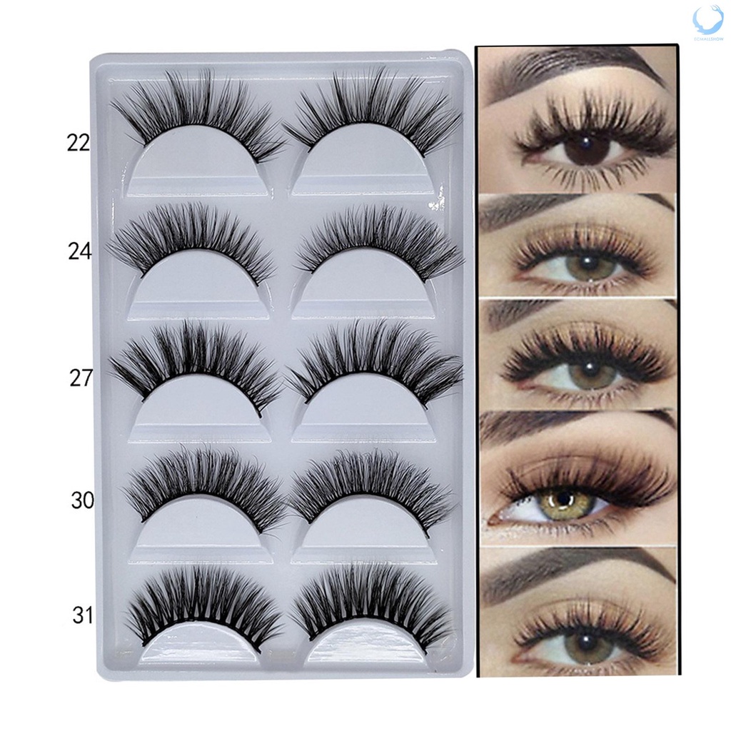 (Hàng Mới Về) Set 5 Cặp Lông Mi Giả 3d Dài Và Dày Tự Nhiên | BigBuy360 - bigbuy360.vn