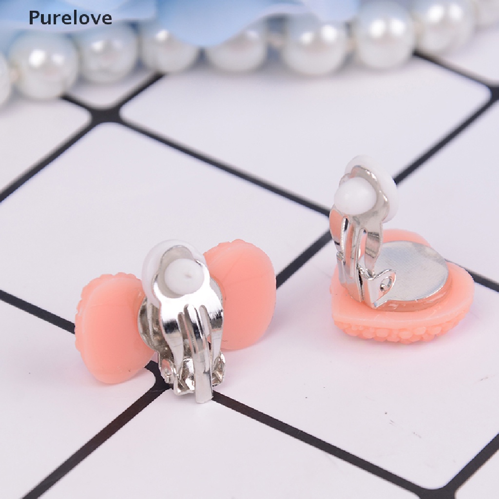(Purelove) Khuyên Tai Nhựa resin / Nơ / Bướm Dễ Thương Cho Bé Gái Bán Chạy