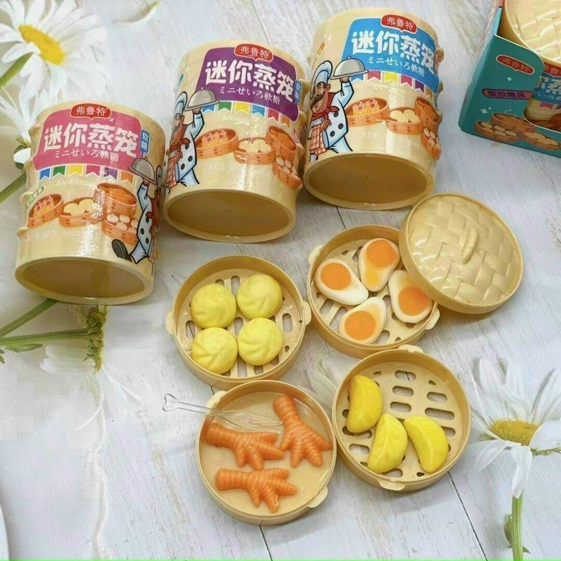 Một cái kẹo dẻo hình xửng hấp bánh bao 4 tầng Đầu Bếp Hongkong